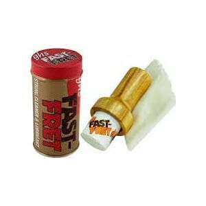 Tin of Fast Fret with cloth and applicator