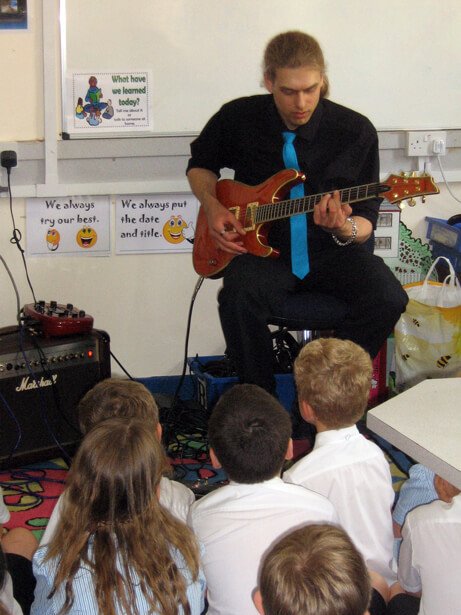 Mike giving a demonstration at school