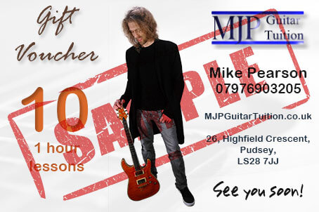 Sample gift voucher from MJP Guitar Tuition