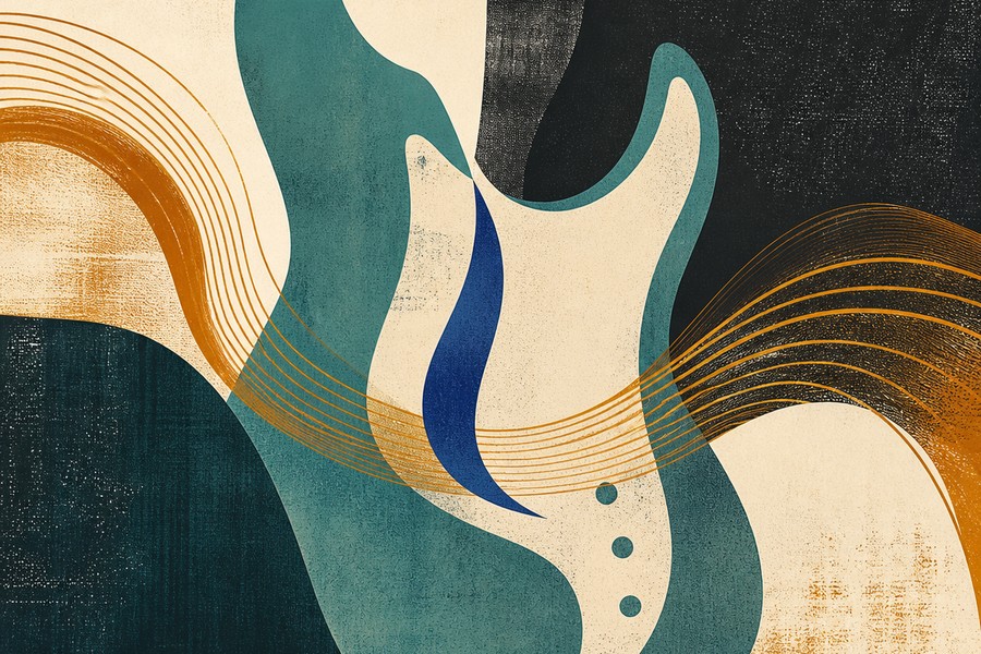 Abstract editorial illustration for Blues Scale for Beginners: Use the Blue Note Without Getting Stuck on It