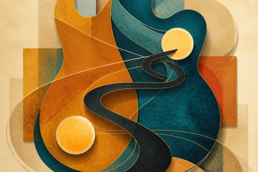 Chord Tone Soloing for Beginners: Follow the Chords with Two Target Notes Abstract editorial illustration for Chord Tone Soloing for Beginners: Follow the Chords with Two Target Notes