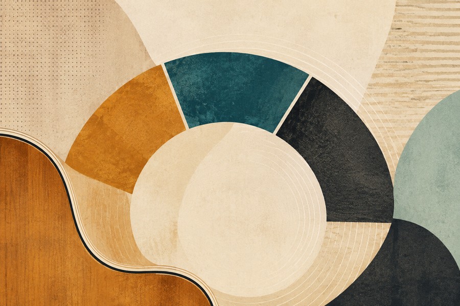 Circle of Fifths for Guitar Beginners: Use One Small Section First Abstract editorial illustration for Circle of Fifths for Guitar Beginners: Use One Small Section First