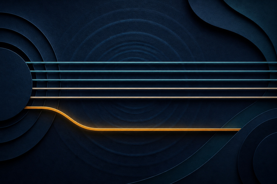 Drop D Tuning for Beginners: Set Up and Use It Well Abstract editorial illustration for Drop D Tuning for Beginners: Set Up and Use It Well