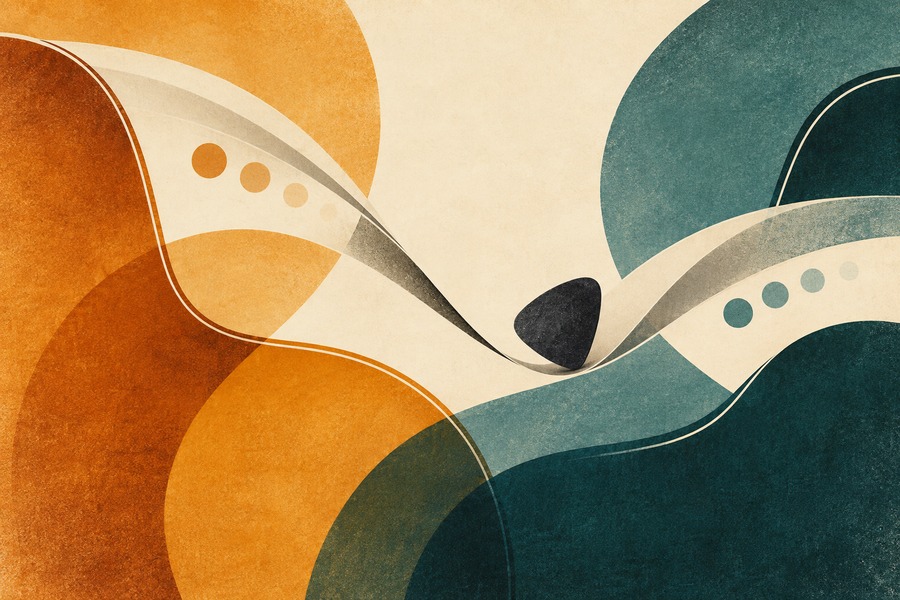 Economy Picking Exercises: Start with One String Change Abstract editorial illustration for Economy Picking Exercises: Start with One String Change