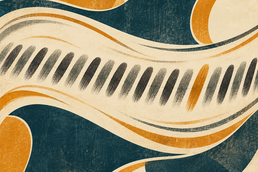 Funk Guitar Rhythm for Beginners: Keep the Hand Moving Abstract editorial illustration for Funk Guitar Rhythm for Beginners: Keep the Hand Moving