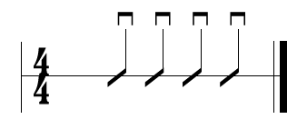 Simple rhythm using down strokes