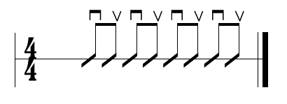 Simple rhythm using down and up strokes