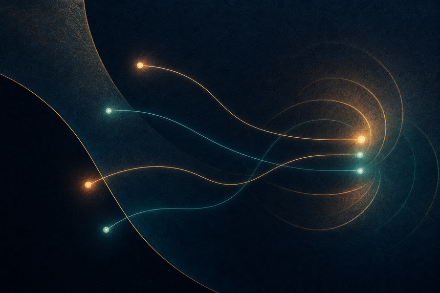Guitar Arpeggios for Beginners: A Calm Way to Start Abstract editorial illustration for Guitar Arpeggios for Beginners: A Calm Way to Start