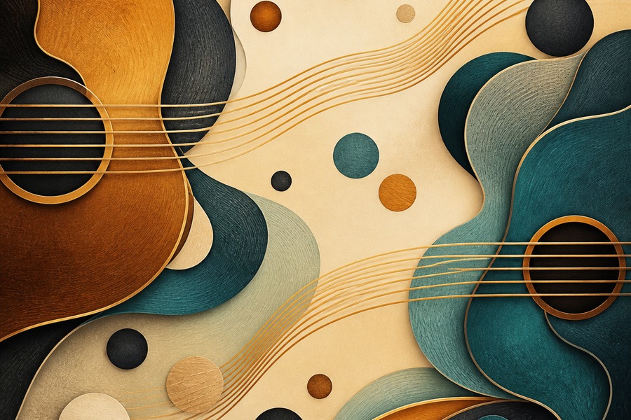 Guitar Intervals for Beginners: Learn the Distance Between Notes Abstract editorial illustration for Guitar Intervals for Beginners: Learn the Distance Between Notes