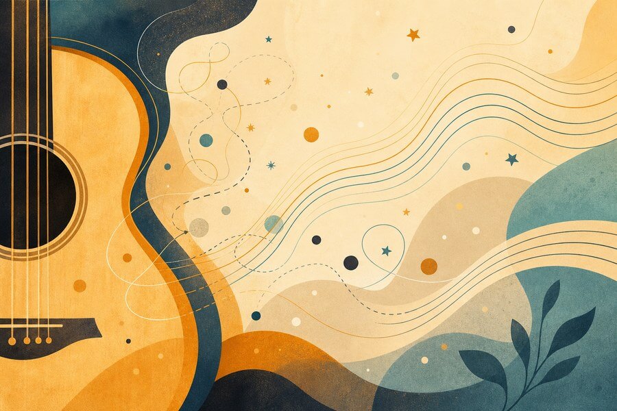 Abstract guitar lessons for children with ADHD image