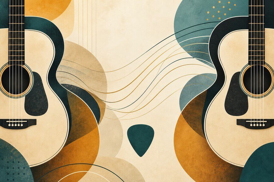 Guitar Lessons for Left-Handed Beginners: What You Need to Know Abstract guitar lesson image for guitar lessons for left-handed beginners: what you need to know