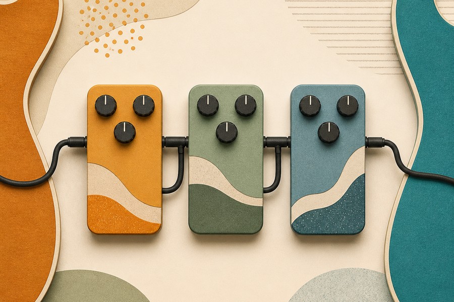 Guitar Pedal Order for Beginners: Build a Simple Signal Chain Abstract editorial illustration for Guitar Pedal Order for Beginners: Build a Simple Signal Chain