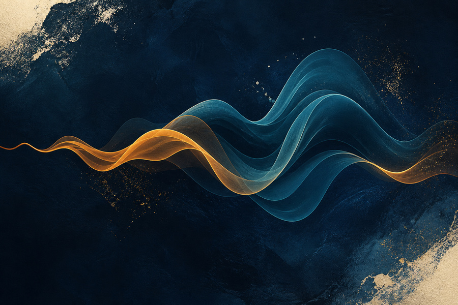 Abstract editorial illustration for How to Practise Guitar Dynamics: Make Simple Parts Sound Better