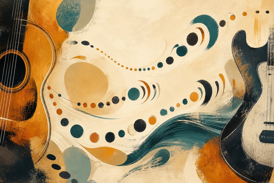 Abstract guitar scales practice article image Abstract guitar scales practice article image