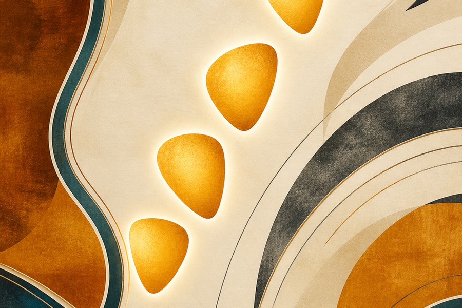 Abstract editorial illustration for Major Pentatonic Scale for Beginners: Make Five Notes Sound Musical