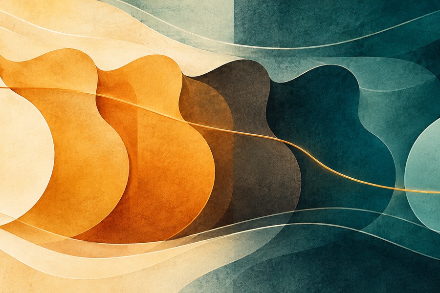 Abstract editorial illustration for Modal Interchange on Guitar: Borrow One Chord and Hear Why It Works