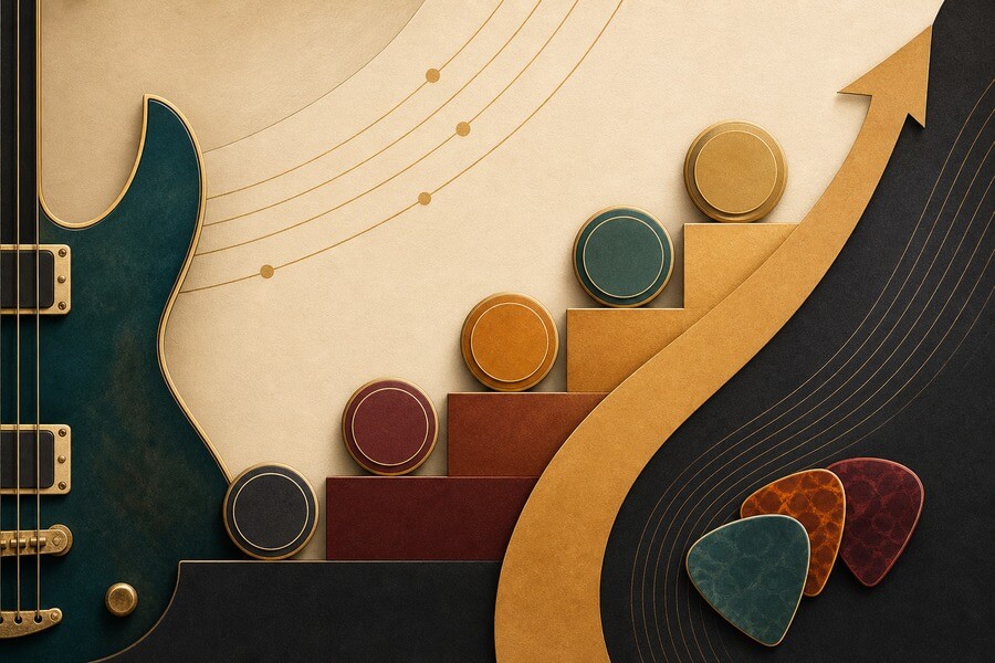 Abstract Rockschool guitar grades progress image