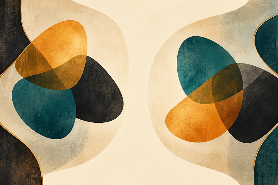 Shell Voicings on Guitar: Clear Seventh Chords with Three Notes Abstract editorial illustration for Shell Voicings on Guitar: Clear Seventh Chords with Three Notes
