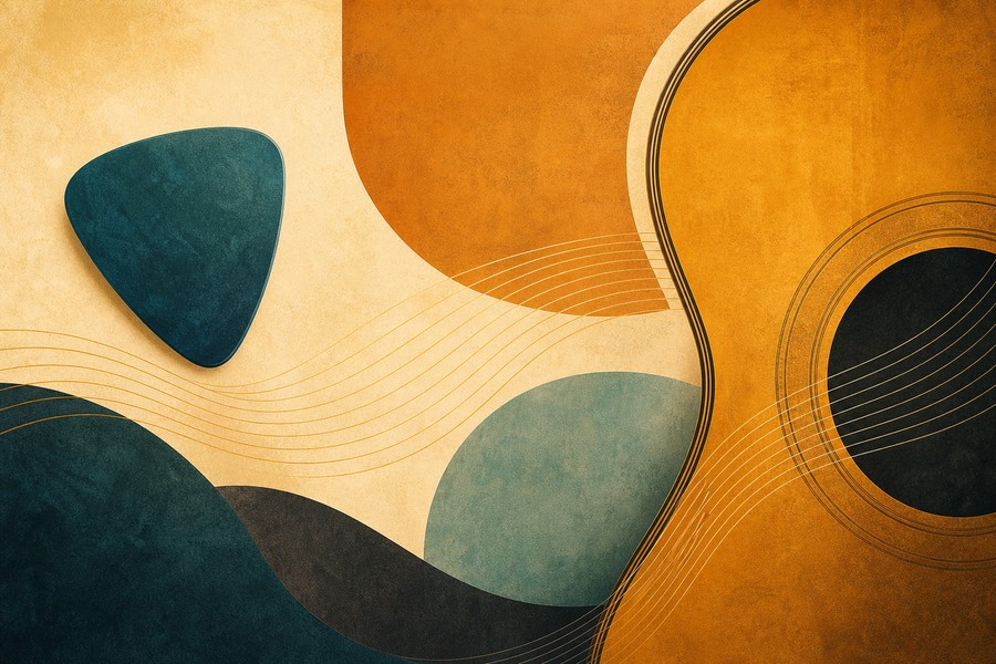 Abstract guitar lesson article image for Should Beginners Use a Pick or Fingers?