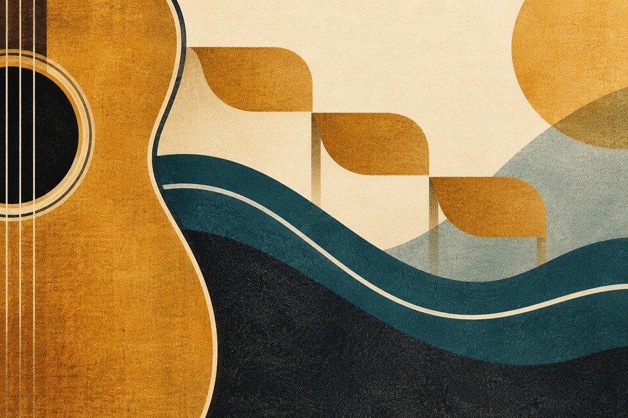 Slash Chords for Beginners: Hear the Bass Note Move Abstract editorial illustration for Slash Chords for Beginners: Hear the Bass Note Move