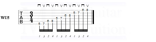 Guitar tab for MJP Guitar Tuition warm up 5